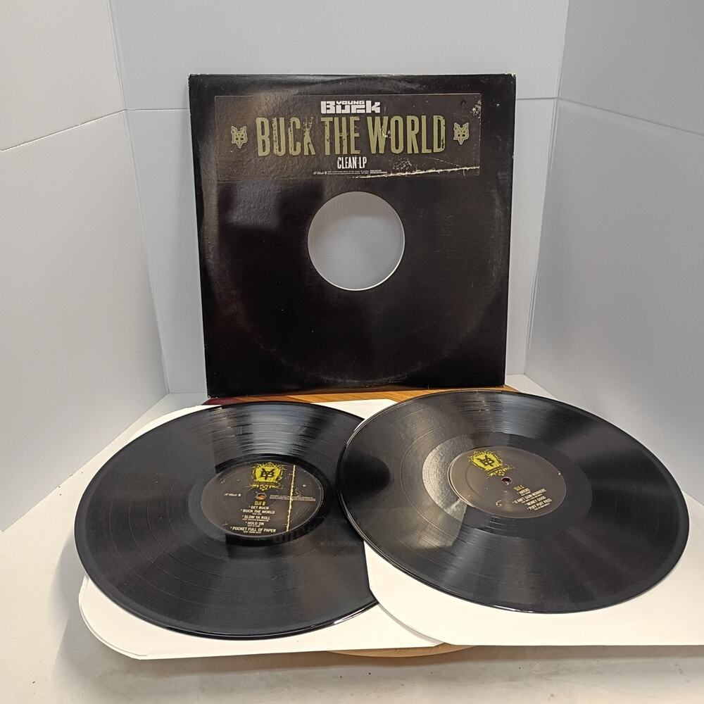 YOUNG BUCK "BUCK THE WORLD" 2007 VINYL RECORD 2X LP ALBUM PROMO CLEAN RARE